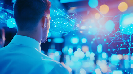 Analyzing data trends in business analytics modern office digital visualization urban environment perspective technology insights