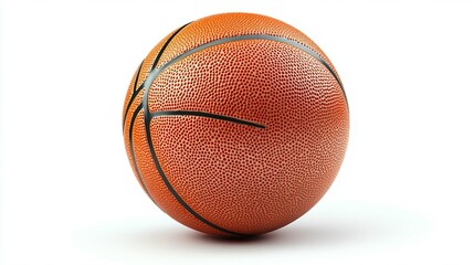 Orange Basketball on White Background