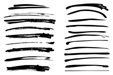 Abstract Hand Drawn Brush Stroke Set. Grunge Design Element for Sale Banners, Wall Art, Posters, Covers, Labels, Wrapping Paper. Vector Illustration
