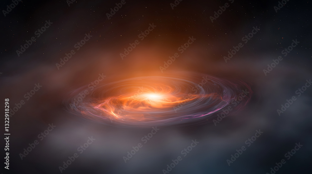 Poster exploring cosmic phenomena galactic formation outer space digital art nebula captivating viewpoint a