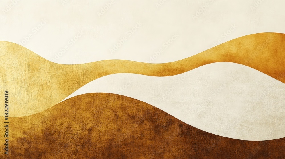 Poster abstract gold and beige wave pattern background texture design