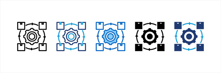 Value Chain Multi Style Icon Set