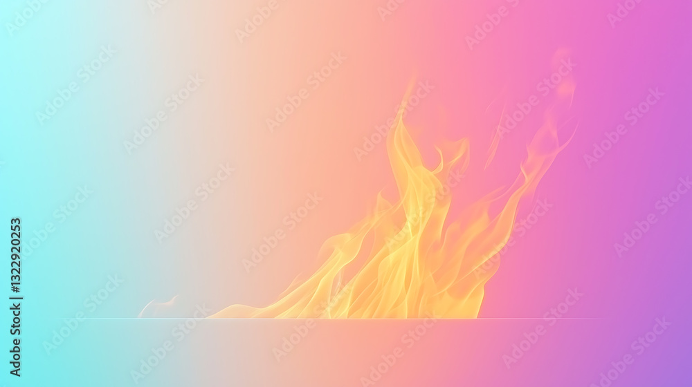 Aufkleber dynamic fire flames rising from surface abstract background digital art colorful gradient environmen