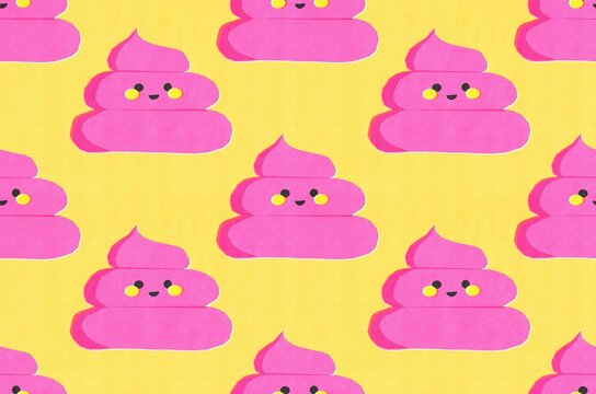 Happy Pink kawaii Poop pattern
