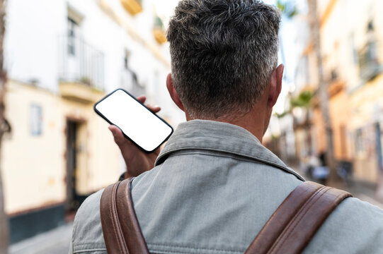 Voice message with smartphone in blank screen