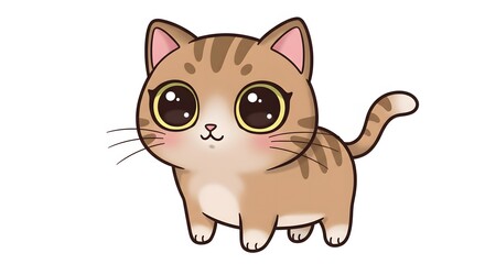 Cute Round-Eyed Cartoon Cat