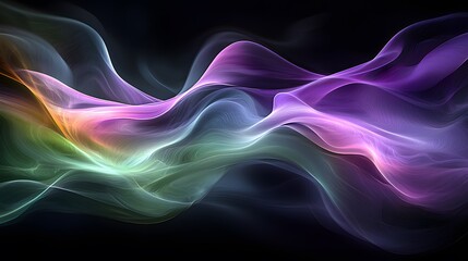 Fototapeta premium Abstract Colorful Wave Background Vibrant Swirling Glowing Purple Green and Orange Hues