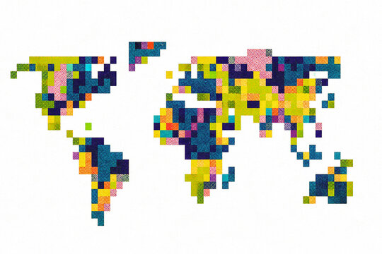 Pixelated World Map