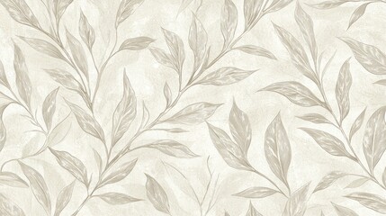 Artistic depiction of stylized leaves in a seamless repeating pattern