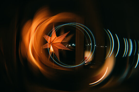 Beautiful star lantern creating warm ambiance at night