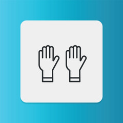 Medical gloves icon. Editable stroke. Vector illustration	
