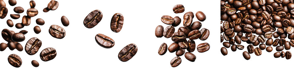 Obraz premium Freshly Roasted Coffee Beans in Close up Studio Shot with Cozy and Rustic Atmosphere Artisan Coffee Beans with Rich Aroma Smooth Texture and Robust Flavor for a Perfect Breakfast or Cafe Experience