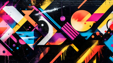 on a metal shutter, combining bold lines and dynamic spray effects 