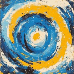 Abstract Swirling Painting in Vibrant Colors