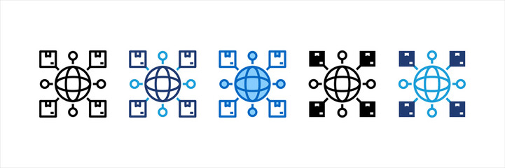 Distribution Network Multi Style Icon Set