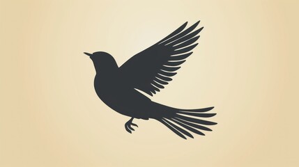 Obraz premium A vector-style bird silhouette used in a logo design.