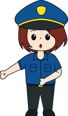 Police Woman Illustration