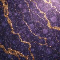 A beautiful deep dark purple marble texture background with natural gold veins