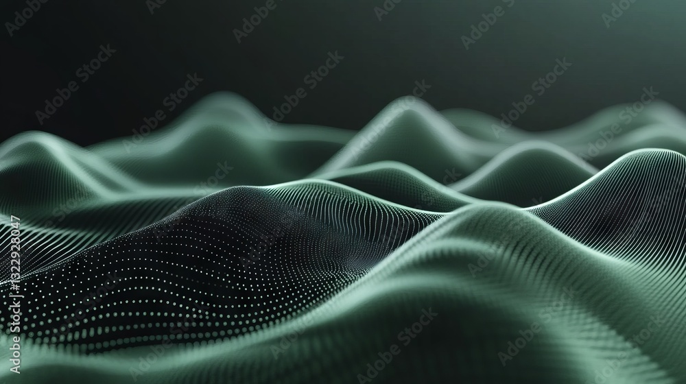 Poster abstract digital waveform with dots and lines