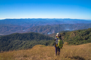 Fototapeta premium hiker in the mountains