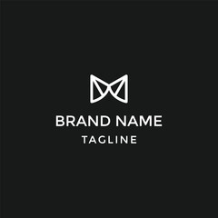 Naklejka premium initial letter M with diamond line logo