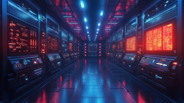 An intricate environment showcasing quantum processors engaged in complex computations.