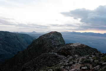 The towering El Risco de Famara on Lanzarote island at Canary Islands