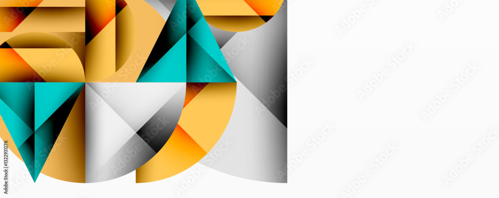 Aufkleber abstract geometric design with intersecting circles, triangles, squares and sharp angles creating a 