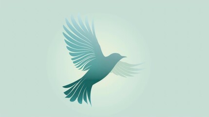 Obraz premium A simple vector design of a bird in flight.