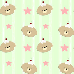 seamless pattern with teddy bears