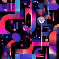 A collection of abstract patterns featuring fractal designs, geometric shapes, and organic forms in various artistic styles, including watercolor, digital, and minimalist aesthetics, with a diverse co