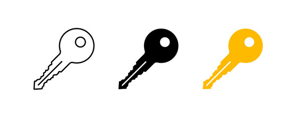 key icon set. Key symbol. Key vector icon.