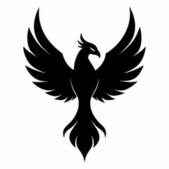 Phoenix Silhouette Design Vector Illustration Design 