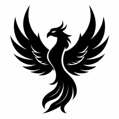 Phoenix Silhouette Design Vector Illustration Design 