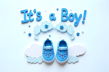 paper quilling style congratulations card for baby boy