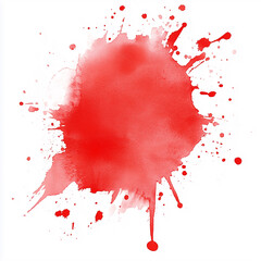 Fototapeta premium red watercolor blob on white background