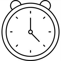 Clock Line Art Vector Design