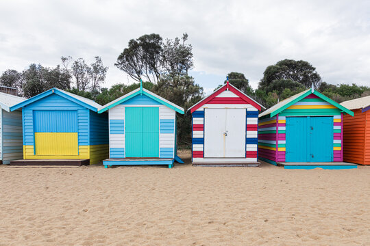 Brighton Beach Bathing Boxes in Melbourne Australia