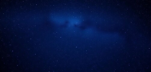 Fototapeta premium Deep blue night sky canvas, countless shimmering stars scattered across vast, dark space, nebula, illustration