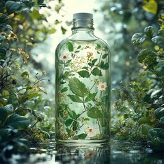 Nature's Essence in a Glass Bottle