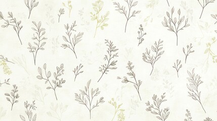 An abstract illustration features delicate botanical elements in soft colors