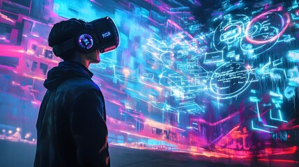 Vibrant Graffiti Art Showcases Augmented Reality Finance Strategies at High-Tech Conference