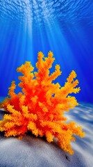 Ocean underwater scene of picturesque coral reef. 