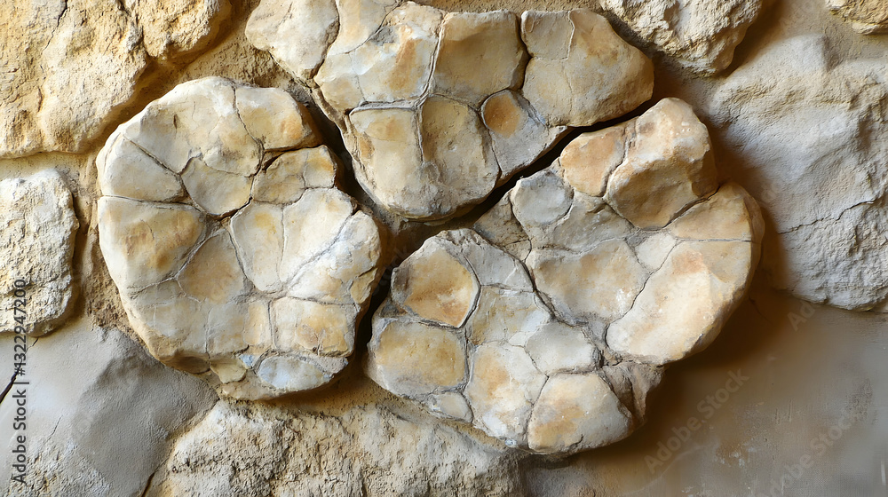 Poster intricate fossilized stone texture, showcasing ancient geological formations. ideal for backgrounds 