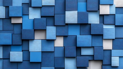 Abstract Blue Cube Patterns Digital Wallpaper Design