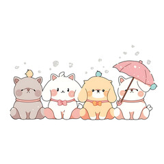 Playful and whimsical dog illustrations in vibrant and minimalist designs.