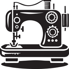 Fototapeta premium sewing machine and needle silhouette vector, sewing machine and needle vector illustration, sewing machine and needle logo vector, sewing machine and needle silhouette vector black and white