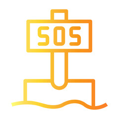 sign Line Gradient Icon