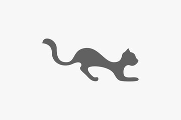 Minimalist simple cat silhouette logo or symbol
