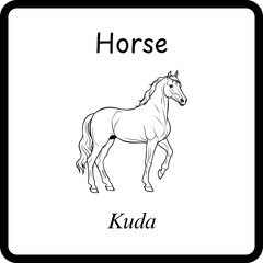Animals Coloring E Book for Kids - horse (3)